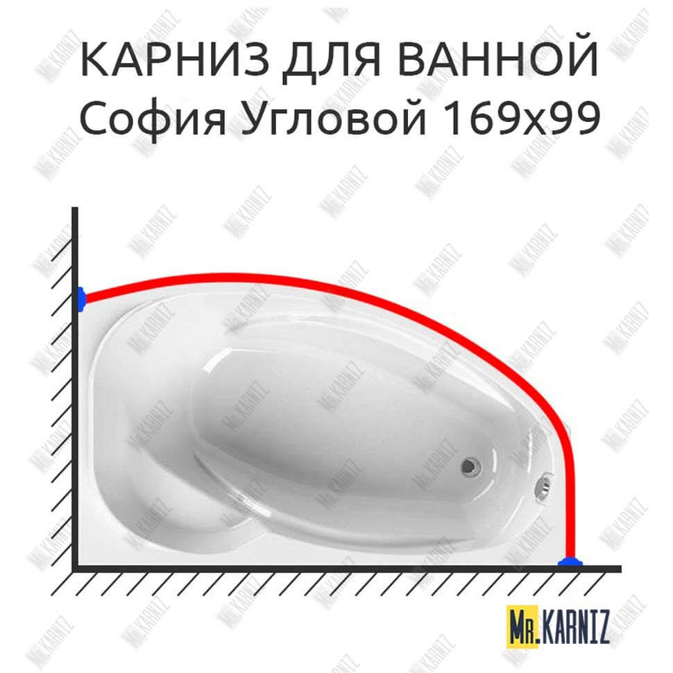 Карниз для ванны Radomir София Угловой 169х99 Усиленный 25 мм MrKARNIZ