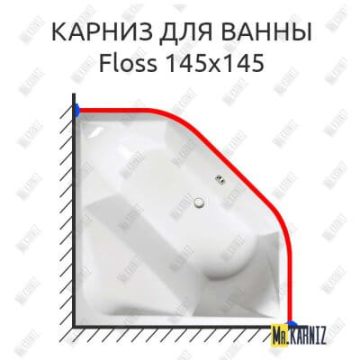 Карниз для ванны Alpen Floss 145х145 Усиленный 25 мм MrKARNIZ