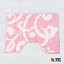 Коврик в туалет Узоры розовый