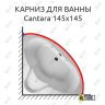 Карниз для ванны Riho Cantara 145х145 Усиленный 25 мм MrKARNIZ фото 1