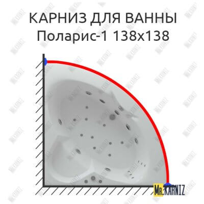 Карниз для ванны Aquatek Поларис-1 138х138 Усиленный 25 мм MrKARNIZ