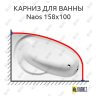 Карниз для ванны Alpen Naos 158х100 Усиленный 25 мм MrKARNIZ фото 1