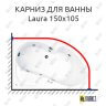Карниз для ванны Akrilan Laura 150х105 Усиленный 25 мм MrKARNIZ фото 1