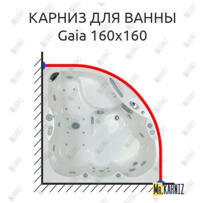 Карниз для ванны Kolpa-San Gaia 160х160 (Усиленный 25 мм) MrKARNIZ