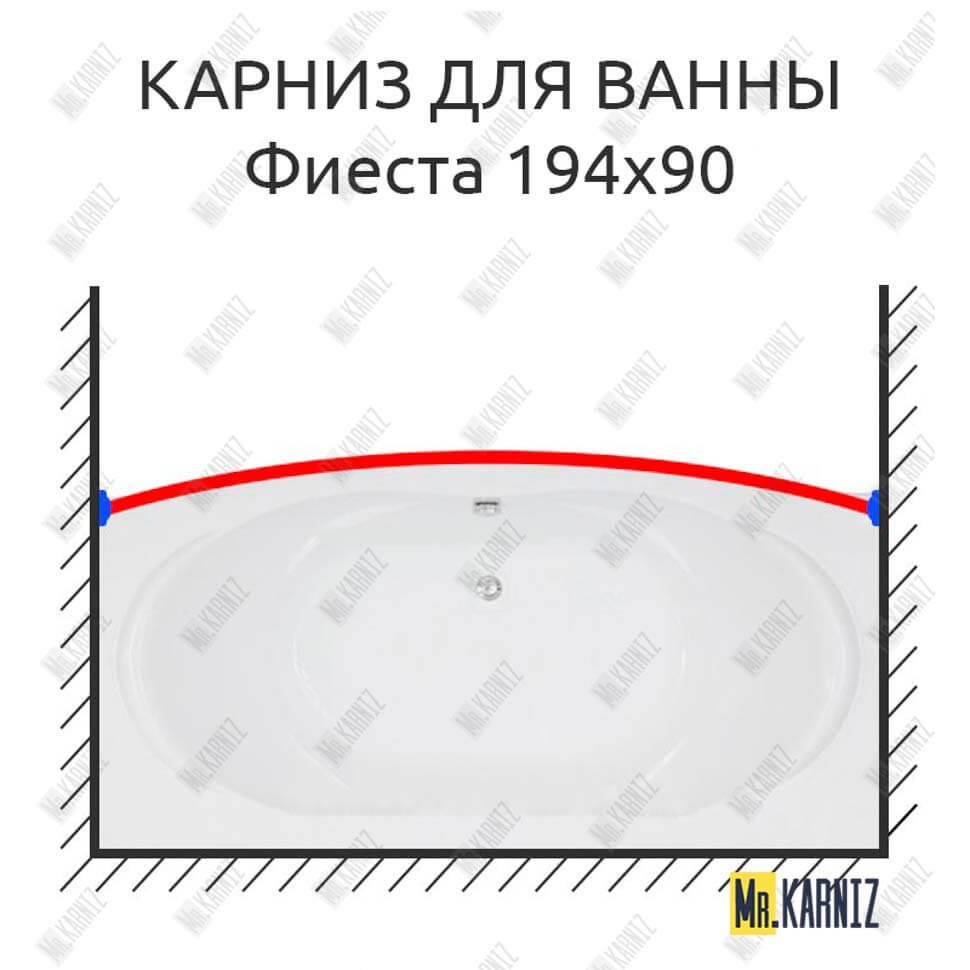 Карниз для ванны Bas Фиеста Передний борт 194х90 Усиленный 20 мм MrKARNIZ Карниз для ванны Bas Фиеста Передний борт 194х90 Усиленный 20 мм MrKARNIZ