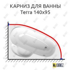 Карниз для ванны Alpen Terra 140х95 Усиленный 25 мм MrKARNIZ