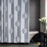 Штора для ванной Damask Strtipe серая фото 1