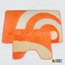 Комплект ковриков для ванной и туалета Орбита оранжевый