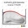 Карниз для ванны 1 MarKa Gracia Передний борт 170х99 Усиленный 25 мм MrKARNIZ фото 1