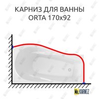 Карниз для ванны Orta Угловой 170х92 Усиленный 25 мм MrKARNIZ