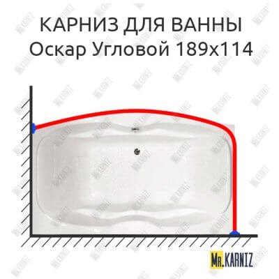 Карниз для ванны Triton Оскар Угловой 189х114 Усиленный 25 мм MrKARNIZ