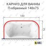 Карниз для ванны П-образный 140х75 Усиленный 25 мм MrKARNIZ фото 2